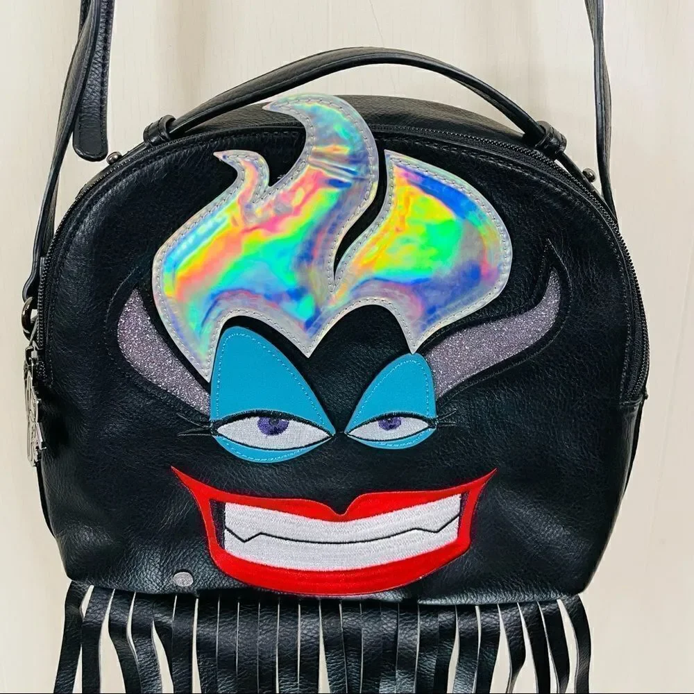 HTF - Danielle Nicole Disney Fringed Holographic Ursula Crossbody Bag - Picture 3 of 10